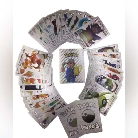 55 Pack Pokemon Cards Silver Foil Vmax GX Energy Card Pokemon Charizard Rare New - Picture 12 of 16